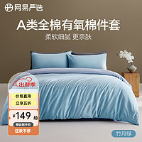 YANXUAN 网易严选 有氧纯棉A类枕套床上用品床 竹月绿 1对：48*74cm