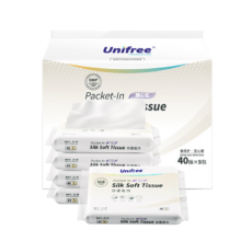 unifree  敏感肌专用乳霜纸巾 40抽5包*6件