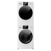 松下（Panasonic）白月光2.0顶配版 洗烘套装 10kg滚筒洗衣机+热泵烘干机 原装变频压缩机 光动银除菌 3E1AK+EH1015