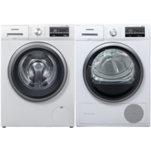 西门子（SIEMENS）洗烘套装10kg洗衣机全自动滚筒9kg烘干机热泵干衣2602W+5601W