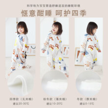 格里尼（griny）Griny婴儿睡袋秋冬宝宝分腿春秋季夹棉保暖儿童防踢被 小小工程车【夹棉】 80码/S[建议身高85cm以下]