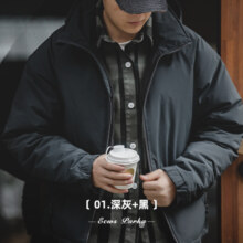 马登工装 美式复古白鸭绒连帽羽绒服男冬季防风保暖外套90绒防寒服 深灰色 L