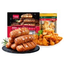 PLUS会员：大希地 火山石烤肠 醇肉肠 原味1斤10根+鸡米花250g