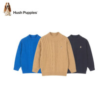 暇步士（Hush Puppies）童装儿童冬装毛衣男女童2023年冬季新款男女大童简约舒适针织衫 宝蓝 155cm(偏大半码)