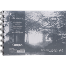 国誉(KOKUYO)A4图画本学生绘画笔记本子Campus PP面螺旋装订图画本素描本 50张1本 WCN-PS2051N