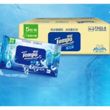 PLUS会员:得宝（TEMPO）纯水湿厕纸  80片*5包 *2件+赠mini抽纸4层*80抽*4包