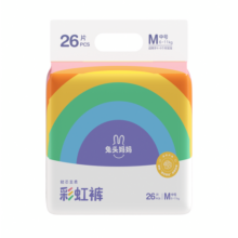 兔头妈妈Lite轻享系列彩虹婴儿纸尿裤尿不湿M26片(6-11kg)透气干爽