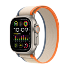 Apple/苹果 Watch Ultra2 智能手表GPS+蜂窝款49毫米钛金属表壳橙配米色野径回环式表带M/L MRFM3CH/A