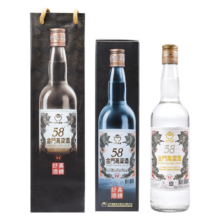 金门高粱酒 双龙系列 清香型 白酒 58度 600mL 1瓶 1瓶礼盒装