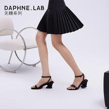 DAPHNE 达芙妮 LAB达芙妮无糖3D打印高跟凉鞋女2023新款黑色粗跟时装凉鞋