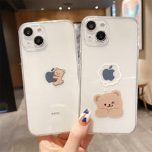 福又多 可爱创意小熊适用iphone13promax苹果12手机壳15/14plus透明11硅胶xs/xr全包7/8plus情侣女xsmax软6sp防摔套
