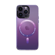 机伯楽苹果Magsafe磨砂渐变磁吸保护壳强抗指纹iphone14新款硬壳手机壳防摔男女全包 【渐变紫】磨砂磁吸保护壳 iPhone 14