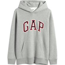 Gap男女装秋冬款美式LOGO碳素软磨抓绒保暖卫衣791339情侣上衣 浅灰色 170/84A(XXS)