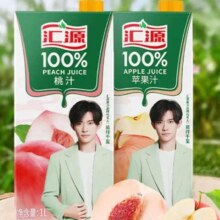 plus：汇源 100%果汁 混合口味尝鲜装 1L*2盒（桃汁+苹果汁）