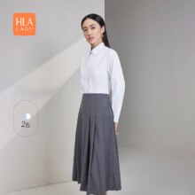 PLUS会员:海澜之家（HLA）长袖正装衬衫女春季24新款职业女装 漂白Y0
