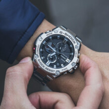 卡西欧（CASIO）男表G-SHOCK太阳能蓝牙运动防水手表 GST-B100D-1A