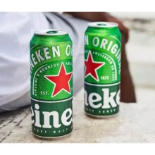 PLUS会员：Heineken 喜力 啤酒（Heineken）经典黄啤听装 500mL 2罐