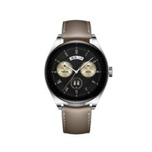 HUAWEI 华为 WATCH Buds 智能手表 47mm 银色精钢表壳 棕色真皮表带（北斗、GPS、血氧）