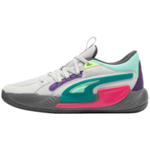 彪马（PUMA）官方 新款男子轻便减震透气实战篮球鞋 COURT RIDER CHAOS 378612 白-浅灰-01 43
