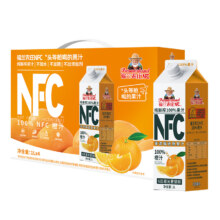 plus会员、需首购:福兰农庄 100%NFC橙汁 1L*4瓶＊2件