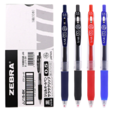 斑马牌（ZEBRA） 日本进口斑马JJ15 彩色按动中性笔水笔学生用签字笔 0.5mm 蓝色BL 10支装