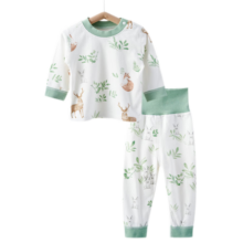 欧孕（OUYUN）儿童睡衣男女童春夏薄款纯棉家居服套装长袖裤空调服春季 面包工坊【七分袖】 110码