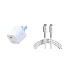 ifory 安福瑞 MFi认证C2L苹果快充充电线+氮化镓充电器 PD快充 线充套装礼盒 适用iPhone14/13/iPad MFi认证C2L线1米+20W氮化镓快充 白色