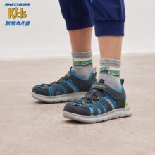 Skechers斯凯奇儿童运动凉鞋男童沙滩鞋镂空防滑夏季中大童大头鞋400041L 男童/炭灰色/蓝色/CCBL 38码