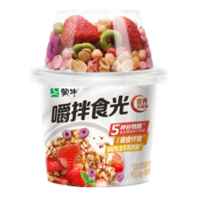plus：蒙牛（MENGNIU）搅拌酸奶草莓谷物脆酸奶杯 180g*10件