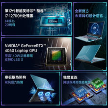 COLORFUL 七彩虹 隐星P15 游戏本 蓝色（酷睿i7-12700H、RTX 4060 8G、16GB、512GB SSD、2.5K、IPS、165Hz）