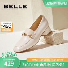 BeLLE 百丽 气质通勤乐福鞋秋季新款女鞋子商场高跟鞋真皮单鞋BZ520CA3