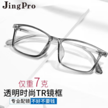 winsee 万新 WAN XIN新款近视眼镜超轻半框商务眼镜框男防蓝光眼镜可配度数 6653透明灰 配万新1.60非球面树脂镜片