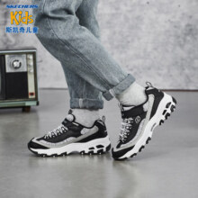 Skechers斯凯奇奶茶熊男女童运动鞋秋冬加绒黑白熊猫鞋大童休闲鞋996212L 龙眼冰茶 35码
