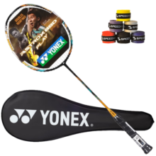 YONEX尤尼克斯羽毛球拍天斧进攻全碳素AX88DPLAY驼金色单拍4U5