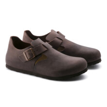 BIRKENSTOCK勃肯休闲鞋男女同款新款进口低帮鞋牛皮London系列 棕色女款166533 39