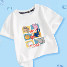 PLUS会员！Peppa Pig 小猪佩奇 儿童短袖T恤