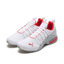 PLUS会员：PUMA 彪马 Axelion 男子跑鞋 193148-02 白/水泥灰/鲜红色 42