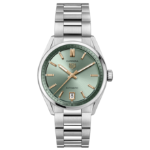 泰格豪雅TAG Heuer 卡莱拉系列瑞士手表背透夜光日历钢带女士机械腕表 WBN2312.BA0001