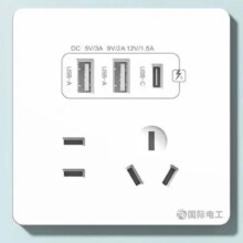 PLUS会员、需首购：国际电工 双USB插座面板 五孔2.1A双USB+type-c【5w】