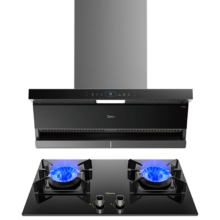 预售、PLUS会员：Midea 美的 新静吸·极光系列 DL7+Q70 顶侧双吸式烟灶套装 天然气