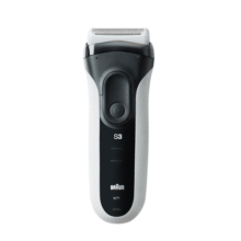 博朗（BRAUN）电动剃须刀全新3系3010s往复式刮胡刀德国男士电动剃须刀礼物送爸爸老公男友生日礼物节日礼品 【性价比优选】德国三刀头 闪充随剃 魅力白 普通装