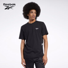 Reebok锐步官方男女款TEE黑色基础LOGO百搭圆领休闲短袖T恤 FK2516_黑色 A/M
