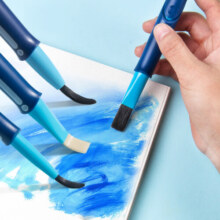 辉柏嘉（Faber-castell）可伸缩水彩尼龙画笔美术专业油水粉笔勾线笔描边笔单支装圆头4号（尼龙毛）