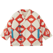 爬爬（papa）冬季新款宝宝夹棉新年棉服男童女童保暖厚款洋气棉衣外套 红色 90cm