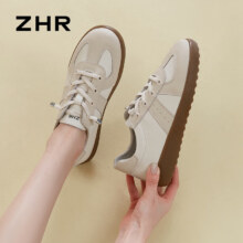 plus会员：ZHR 德训 女款百搭休闲鞋软底免系带板鞋