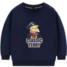 Classic Teddy精典泰迪男女童卫衣儿童长袖T恤中小童装春款衣服春季打底上衣新 拍照泰迪圆领卫衣2皮粉 130