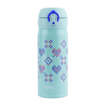 膳魔师（THERMOS）保温杯 400ml 进口 不锈钢保温保冷杯 儿童水杯 JNL-403 蓝色爱心