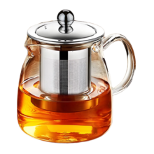 plus会员：京东京造 耐热玻璃功夫茶具花茶壶 茶水分离杯650ml
