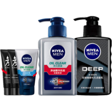妮维雅（NIVEA） 男士洗面奶控油抗痘黑头角质清爽不紧绷细致毛孔学生护肤套装 【痘痘肌选择】控油抗痘共300ml