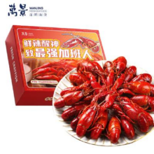 plus会员：万景 溜溜小龙虾700g/盒*4件 净虾450g 3-5钱/只 20-24只油泡麻辣虾